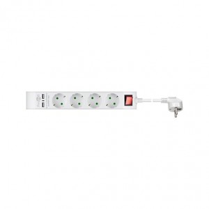 REGLETA 4 TOMAS GOOBAY 2TOMAS USB 1.4m BLANCO