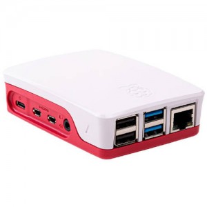 CAJA OFICIAL PARA RASPBERRY PI 4,  ROJO/BLANCO
