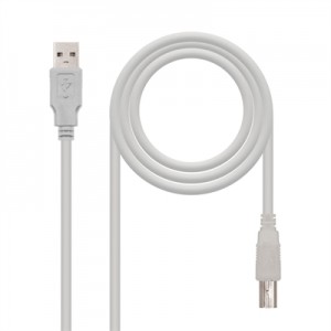 Nanocable Cable USB 2.0 A/M-B/M, Beige, 3 m