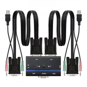 Nanocable KVM Switch VGA USB 1u-2PC+Cable