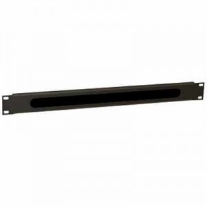 WP Guía Cable con cepillo 1U black  RAL 9005