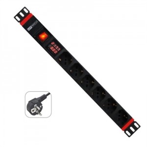 WP Regleta 19" 8 Tomas Medidor Potencia/ Corriente