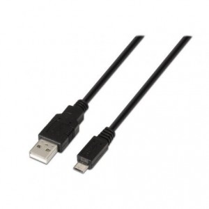 Cable USB 2.0 Aisens A101-0028/ USB Macho - MicroUSB Macho/ 1.8m/ Negro