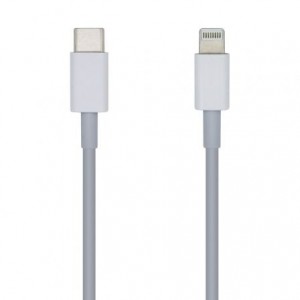 Cable Lightning Aisens A102-0443/ Lightning Macho - USB Tipo-C Macho/ 2m/ Blanco
