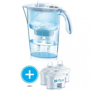 Pack Jarra Filtrante Laica Stream Line/ 2.3L/ Blanca/ Jarra + 3 Filtros BI-FLUX