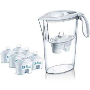 Pack Jarra Filtrante Laica Stream/ 2.3L/ Blanca/ Jarra + 6 Filtros BI-FLUX