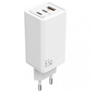 Cargador de Pared Leotec LECSPH65W3W/ 2x USB Tipo-C/ 1x USB/ 65W
