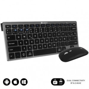 Teclado y Ratón Inalámbrico por Bluetooth Subblim OCO020 Combo Multidispositivo Compacto/ Gris
